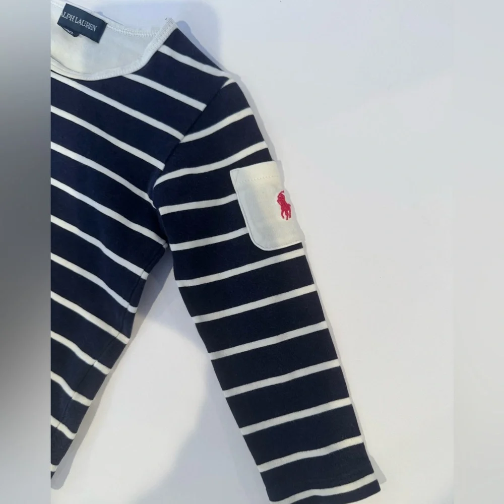 Ralph Lauren Matching Set 6‎ Months Stripe shirt and Basic Cargo Pant